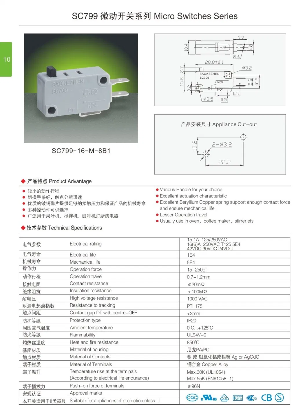 Operation Force Accept Custom Sc799 Car Charging Gun Micro Switch