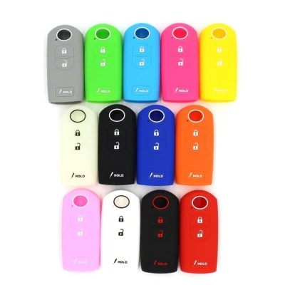 Silicone Rubber Car Key Case 3 Buttons for Mazda