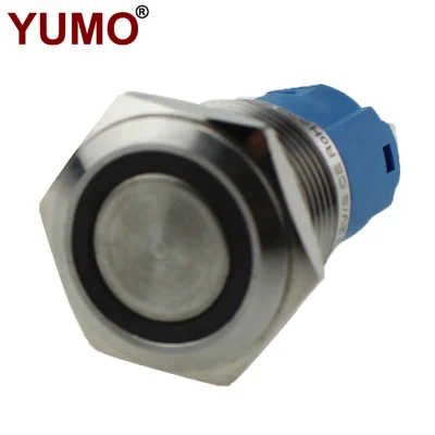 Yumo IP67 Waretproof White LED Ring Illuminated Metal Push Button