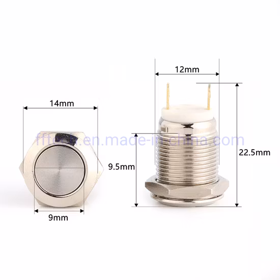Momentary Metal Push Button Switch 12mm Self