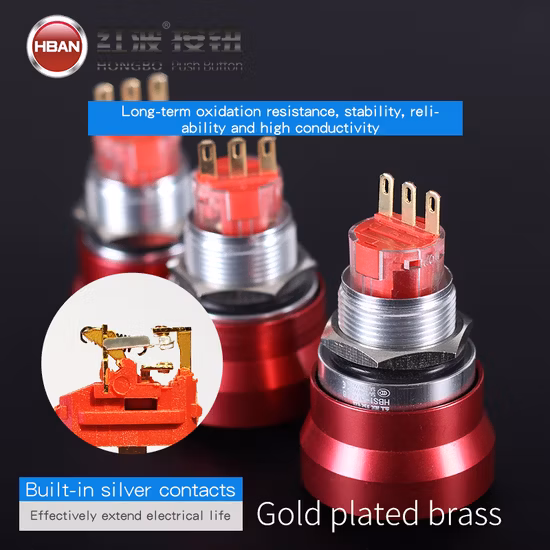 Latching Red Head Metal Switch Emergency Stop Button 19mm Elevator